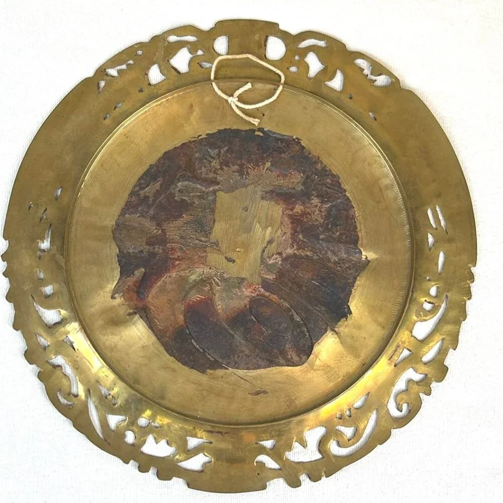 Vintage Set of Brass Chinese Theme Wall Decor Fu‎ Shui/Fortune & Longevity